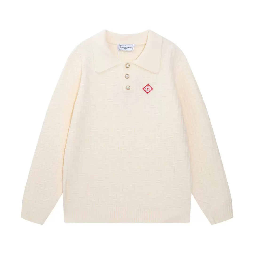 Casablanca column stitch Polo shirt
