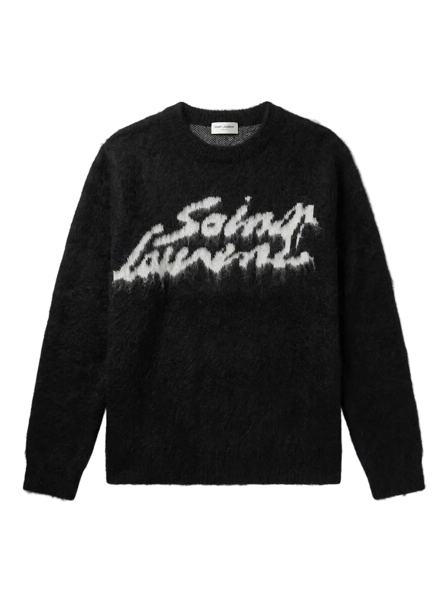 Saint Laurent Logo Mohair-Blend Sweater